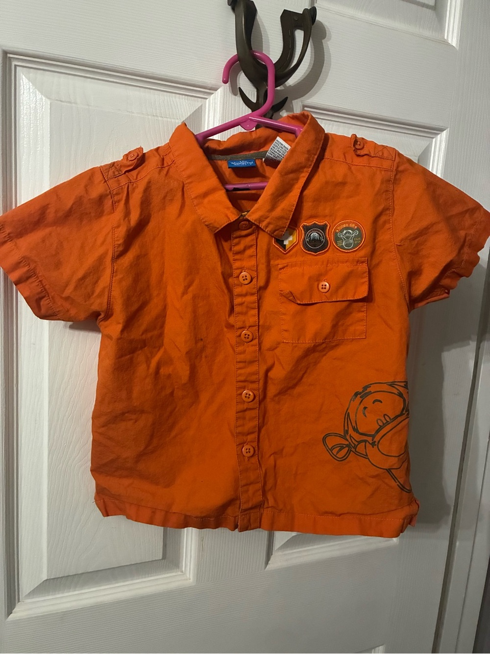 Boy’s Tigger from Winnie the Pooh Short-Sleeve Button-Front Shirt